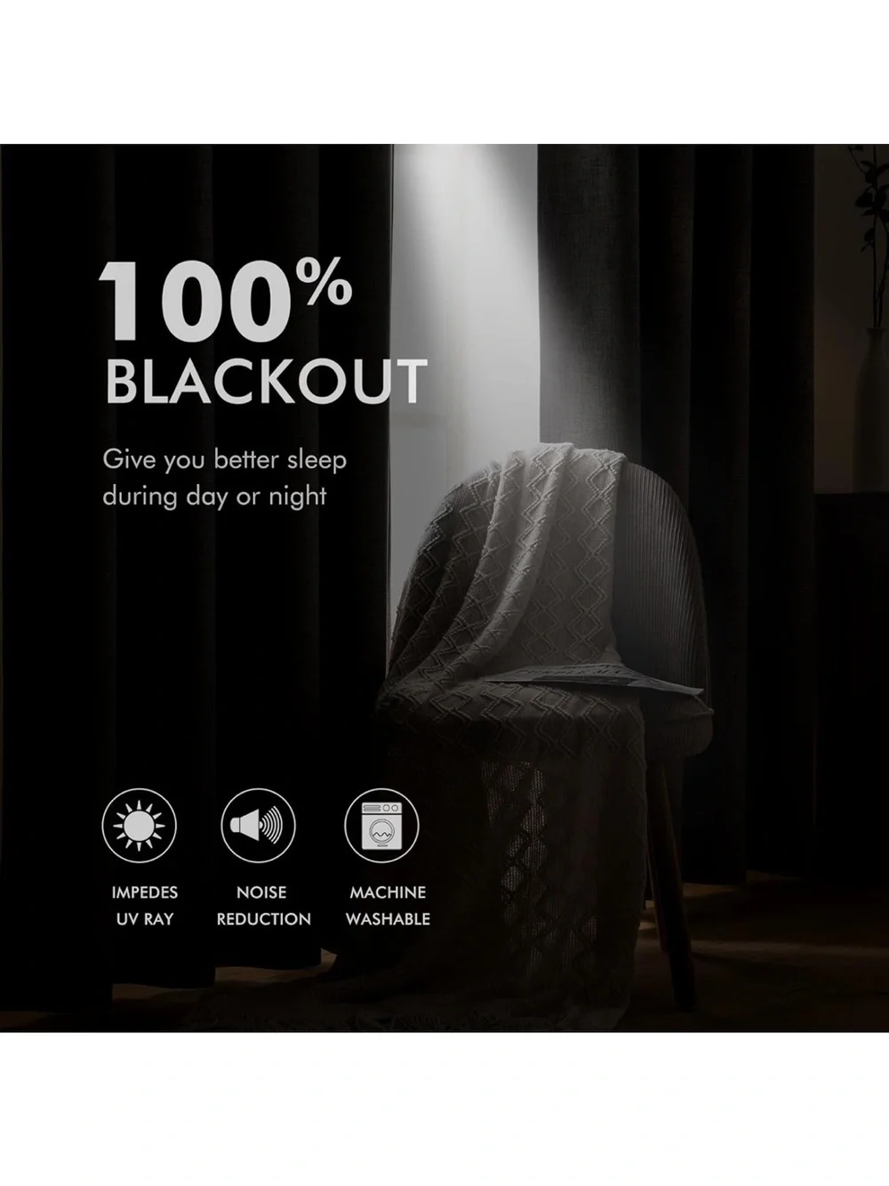 MIULEE Linen Texture Curtains For Bedroom Solid 100% Blackout Thermal Insulated